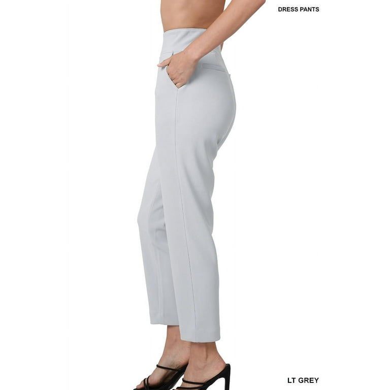 Zenana Women & Plus Super Stretch Banded Waist Pull-On Office Business  Dress Pants with Pockets