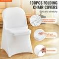 thumbnail image 4 of SHENGJINSH Universal Stretch Chair Covers, Removable Washable Slipcovers, 100 Pack for Wedding, Banquet, Dining Party, 4 of 8