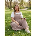 thumbnail image 3 of Cueply Womens Plus Size Overalls Jumpsuits Causal Sleeveless Adjustable Straps Wide Leg Long Pants with Pockets, 3 of 9