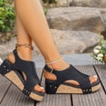 thumbnail image 5 of Women's Wedge Sandals Open Toe Buckle Strap Slingback Platform Shoes Casual Retro Sandals Summer shikongkuajing, 5 of 7