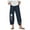 Dark Blue, variant on Ecqkame Capri Pants for Women Clearance Women Casual High Waist Solid Summer Cotton Loose Long Straight Pants Navy XXL