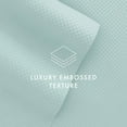 thumbnail image 6 of Noble Linens 4 Piece Aqua Checkered Embossed Bed Sheet Set, Queen, 6 of 12