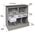 Badger Basket Combo Bin Storage Unit with Three Baskets Woodgrain