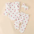 thumbnail image 5 of UAYOTSE Baby Girl Clothes Outfits Romper Pants Cute Bow Headband Hat Sets for Baby Girls,Sizes 6-9 Months, 5 of 6