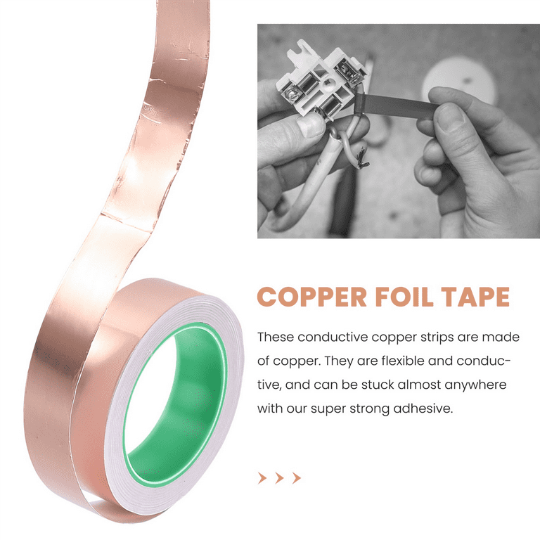Copper Foil Tape 20Mx30 Mm Wide Adhesive Copper Foil Tape Barrier Tape  Double Conductive Self-Adhesive Copper Foil Tape 