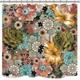 thumbnail image 5 of Cortina de Ducha Boho YONGSHENG Floral 72x72 Pulgadas, 5 of 5