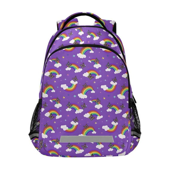 ALAZA Rainbows Butterfly Backpack Elementary School Bag Bookbag Travel Rucksack