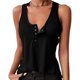 thumbnail image 3 of Camiseta sin mangas con botones a presión para mujer, camiseta cómoda de moda con botones para hacer deporte, 3 of 5