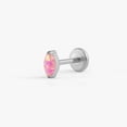 thumbnail image 3 of Tiny Marquise Pink Opal Push Pin Piercing Earring, 3 of 13