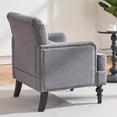 thumbnail image 3 of Tufted Club Accent Chair with Pillow, Gray Linen Corduroy Upholstered Armchair for Living Room, 3 of 9