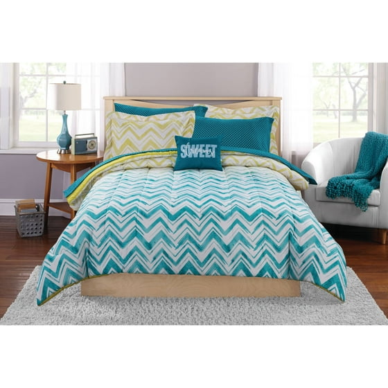 Mainstays Ombre Chevron Bed In A Bag Coordinating Bedding Set Mainstays Ombre Chevron Bed In A Bag Coordinating Bedding Set