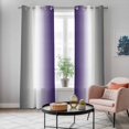 thumbnail image 5 of Gray Purple Kitchen Curtains 96 Inch Length, Modern Gradient Geometric Grommet Top Bedroom Living Room Curtains, Light Filtering Cafe Curtain Drapes 2 Panels Set 104''x96'', 5 of 9