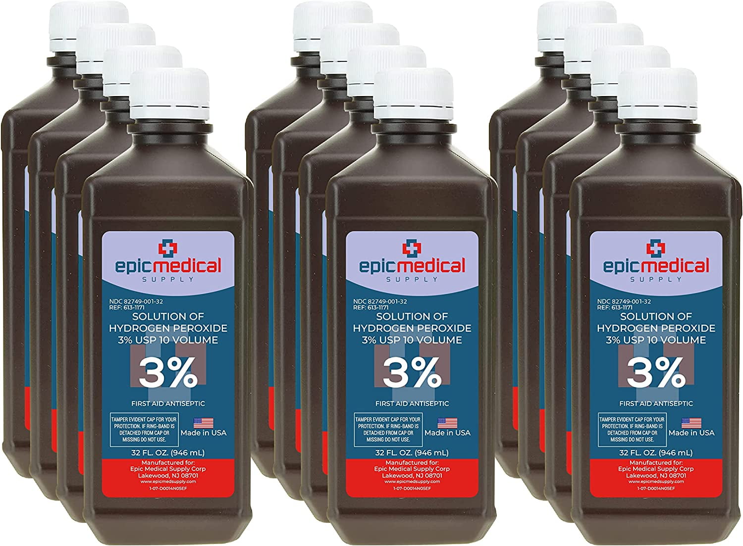 Epic Medical Supply Hydrogen Peroxide First Aid Antiseptic, 3 USP, 32