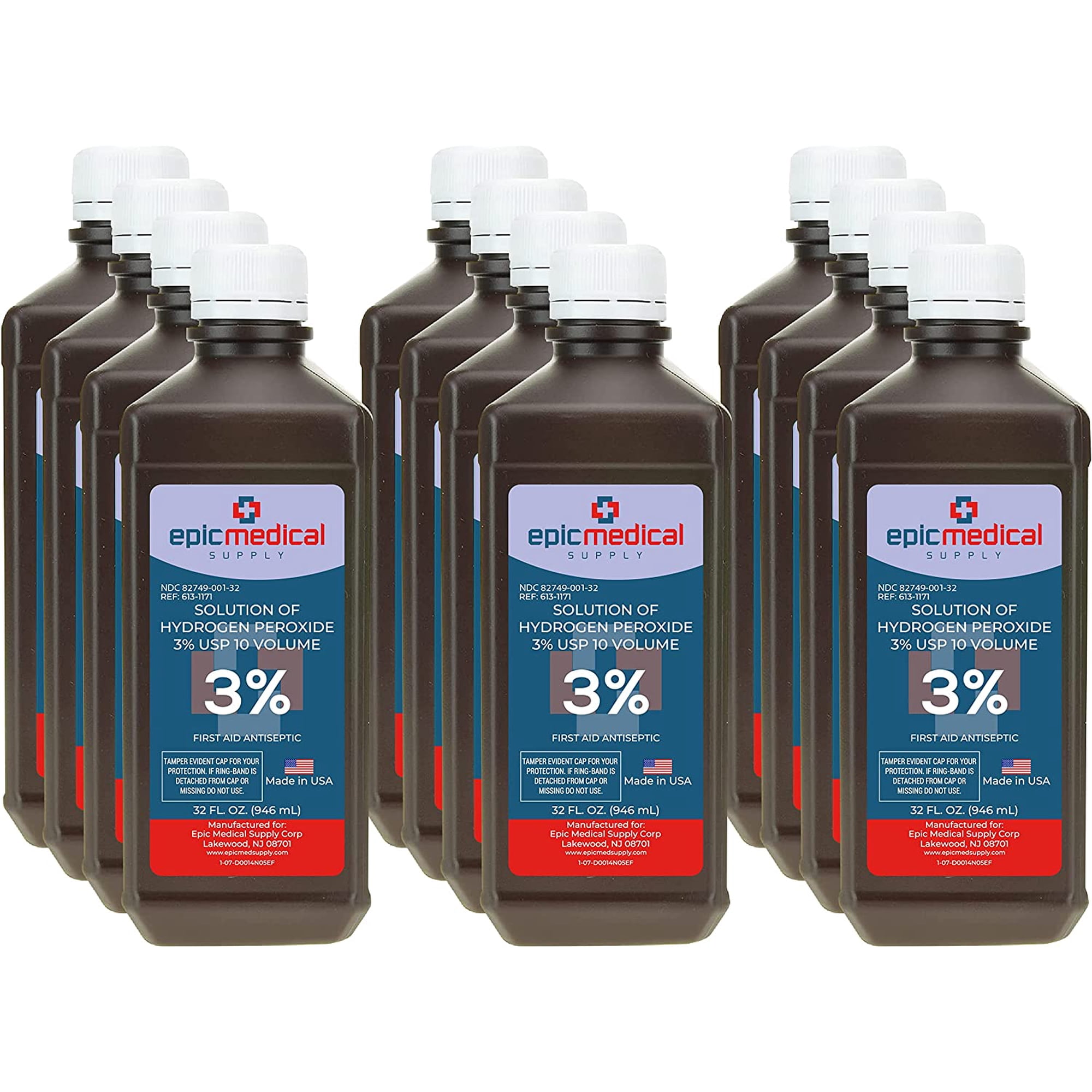 Epic Medical Supply Hydrogen Peroxide First Aid Antiseptic, 3% USP, 32 oz.