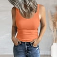thumbnail image 5 of Povozer Women's Sleeveless Scoop Neck Ribbed Tank Tops Fitted Basic Tee Shirts(Orange,XL), 5 of 6