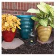 thumbnail image 4 of Looqy Avondale 13" x 13" x 14.38" Red Metal Ribbed Plant Pot with Rust Resistant, 4 of 4