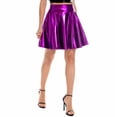 thumbnail image 3 of Women Sexy High Waist PU Leather Short Skirt Club Party Dance Umbrella Dress, 3 of 7