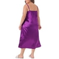 thumbnail image 3 of Agnes Orinda Plus Size Nightgowns for Women V Neck Satin Pajamas Sleeveless Cami Slip Dress Sleepwear 1X Purple, 3 of 6