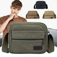 thumbnail image 1 of Bolso de lona para hombre en el pecho • Mochila cruzada • 24x20x7cm • Correa ajustable • Verde caqui marrón • Viajes y deportes, 1 of 6