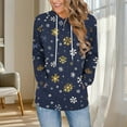 thumbnail image 3 of Lorytime Oversized Fleece Hoodies for Women Christmas Snowflakes Sweatshirt Long Sleeve Pullover with Pocket Loose Tops, 3 of 5