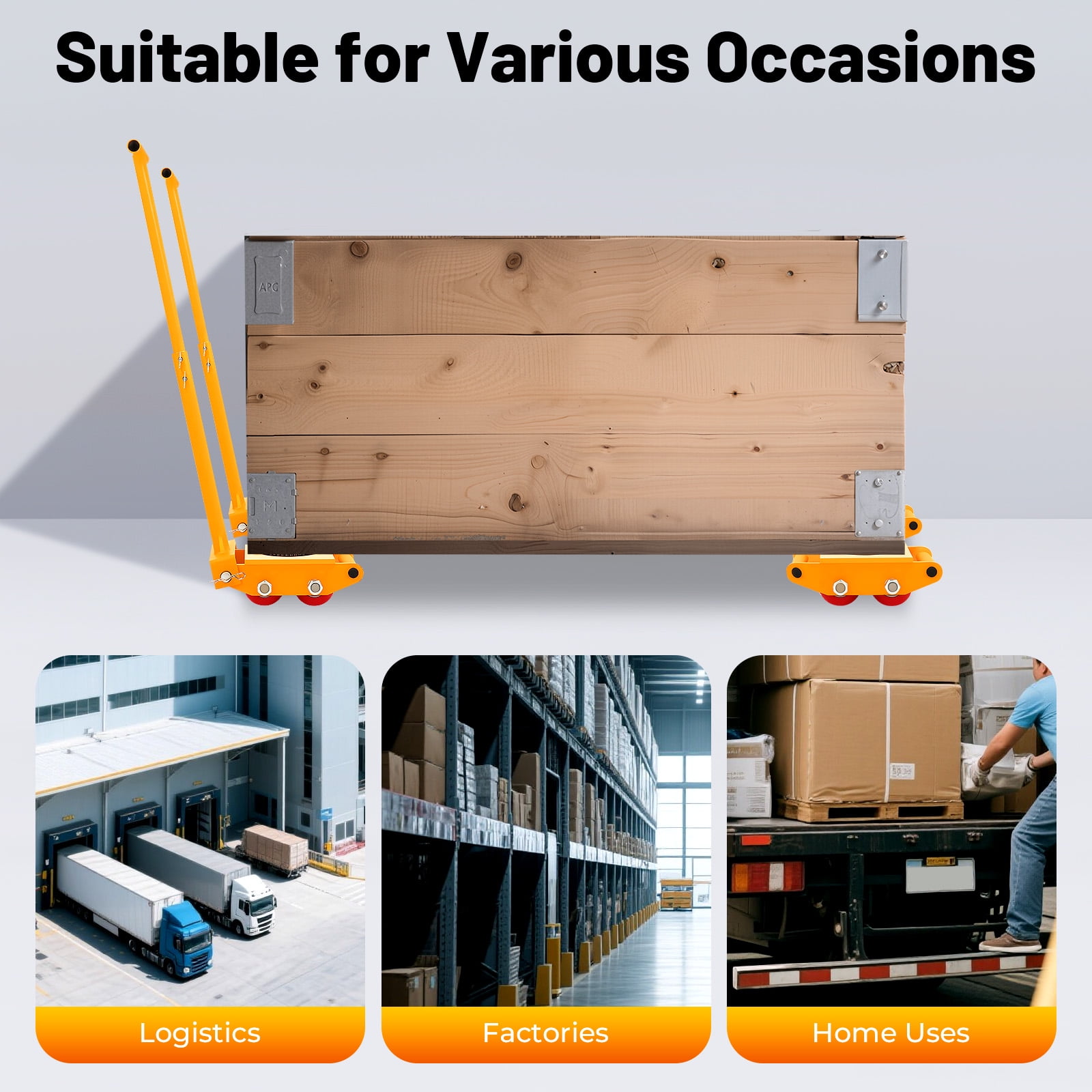 13200lb 6T Heavy Duty Machine Dolly Skate Machinery Roller Mover Cargo Trolley 4pcs