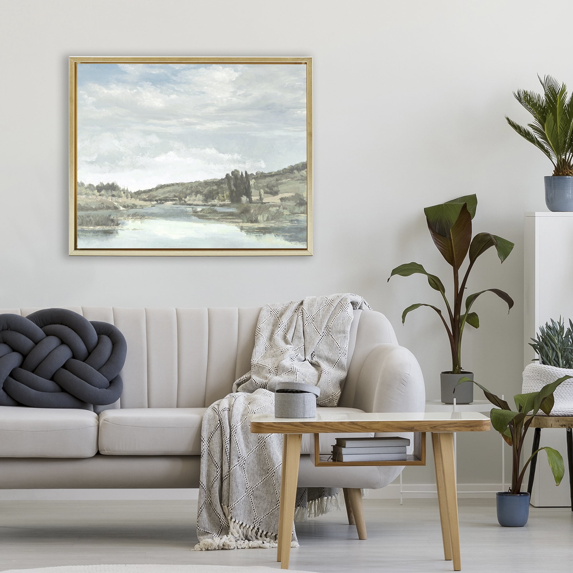Stupell Industries On The Water Landscape Gold Framed Floater Canvas Wall Art, design by Christy McKee