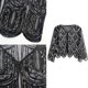 thumbnail image 2 of Sequins Shawls Princess Wrap Shrug Scarf Handmade Dress Accessories for Women Costume Theme Party black silver, 2 of 4