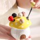 thumbnail image 4 of Jarra para almacenamiento con tenedor de fruta con setas adorables, bote cerámico naranja amarillo • Soporte para tenedor de postre de acero inoxidable • Puesto de snacks con dientes romos, 4 of 6