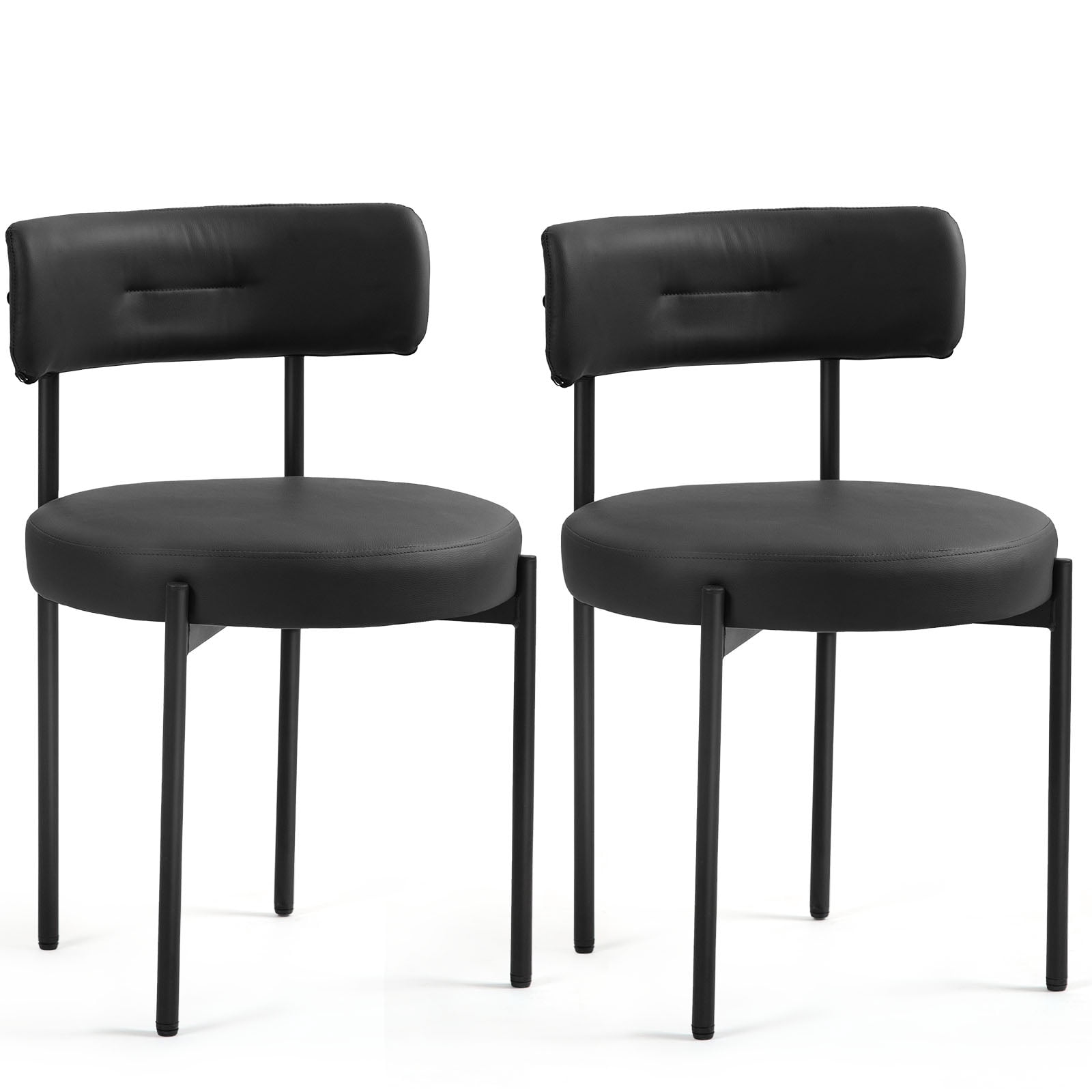 Homhum Mid-Century Modern Dining Chairs Set of 2, Upholstered Boucle Chairs, Indoor, Black