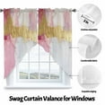 thumbnail image 3 of Abstract Street Art Swag Curtain Valance for Windows, Watercolor Pink Gold Soft Wash Window Treatments Short Swag Topper for Kitchen Windows Bathroom Bedroom, 28"x36", 3 of 8