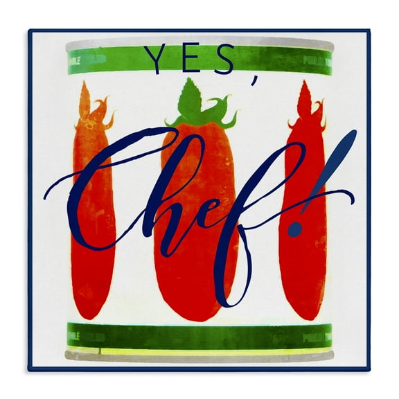 Stupell Industries Yes Chef Canned Goods Food & Beverage Painting Wrapped Canvas Art Print Wall Art, 17 x 17