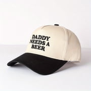 DADDY NEED A BEER Embroidered Patchwork Trucker Cap | Adjustable Unisex Snapback, Fatherhood Essential