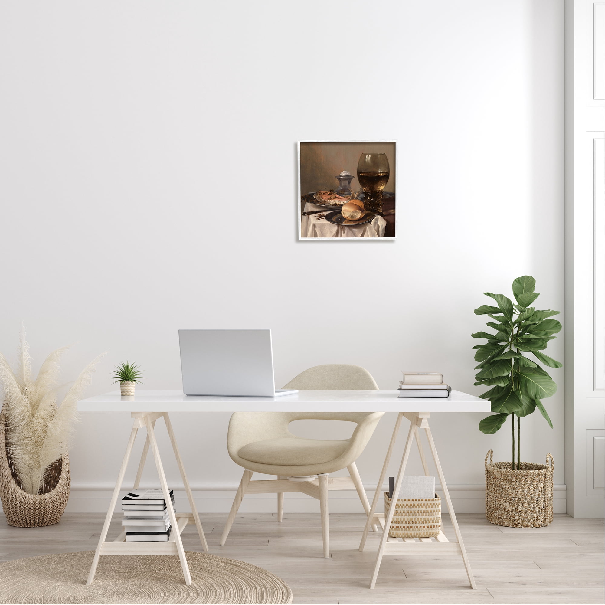 Stupell Industries Still Life with Salt Pieter Claesz Classical Painting Painting White Framed Art Print Wall Art, Design by one1000paintings