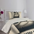 thumbnail image 2 of Ambesonne Cat Quilted Coverlet 2 Pcs, Are You Poopin' Retro Funny, Twin Size, Dark Blue Ivory, 2 of 4