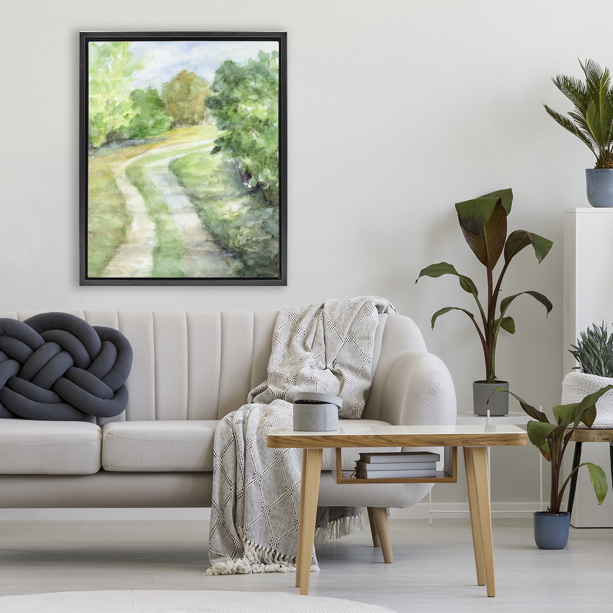 Stupell Industries Around The Bend Black Framed Floater Canvas Wall Art, design by Lanie Loreth