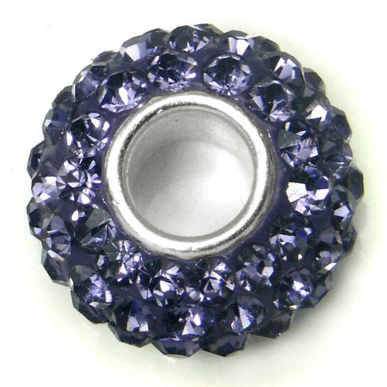 Alexandrite Lavender Crystal Ball Bead Sterling Silver Charm Fits Pandora Chamilia Biagi Trollbeads European Bracelet
