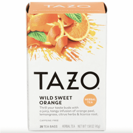 TAZO Herbal Tea, Wild Sweet Orange, Caffeine-Free, Tea Bags 20 Count Box