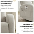 thumbnail image 3 of Aemeios Chenille Swivel Rocker Glider Manual Recliner Nursery Rocking Chair with Double Pockets, Camel, 3 of 6