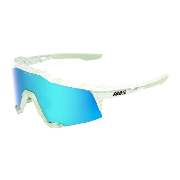100 Percent Speedcraft LE Elly 2 Sunglasses with Blue Topaz Mirror Lenses and Lightweight TR90 Frame (Polished Light Green)
