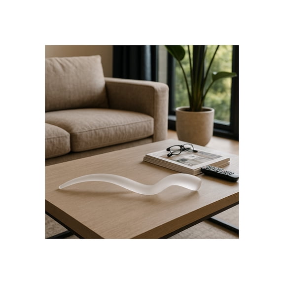 Frosted Glass Antler - Large Decorative Ornament for Home, Living Room, Bedroom, Bathroom, or Office Decor - Modern House Sculpture for Shelf Decor, Coffee Table, or Mantel Display - 24", Clear