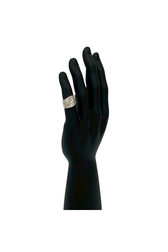 Pre-Owned HERMES Cheval Horse Ring, 925 Sterling Silver, Size 8, Women's, 11342 (Good)