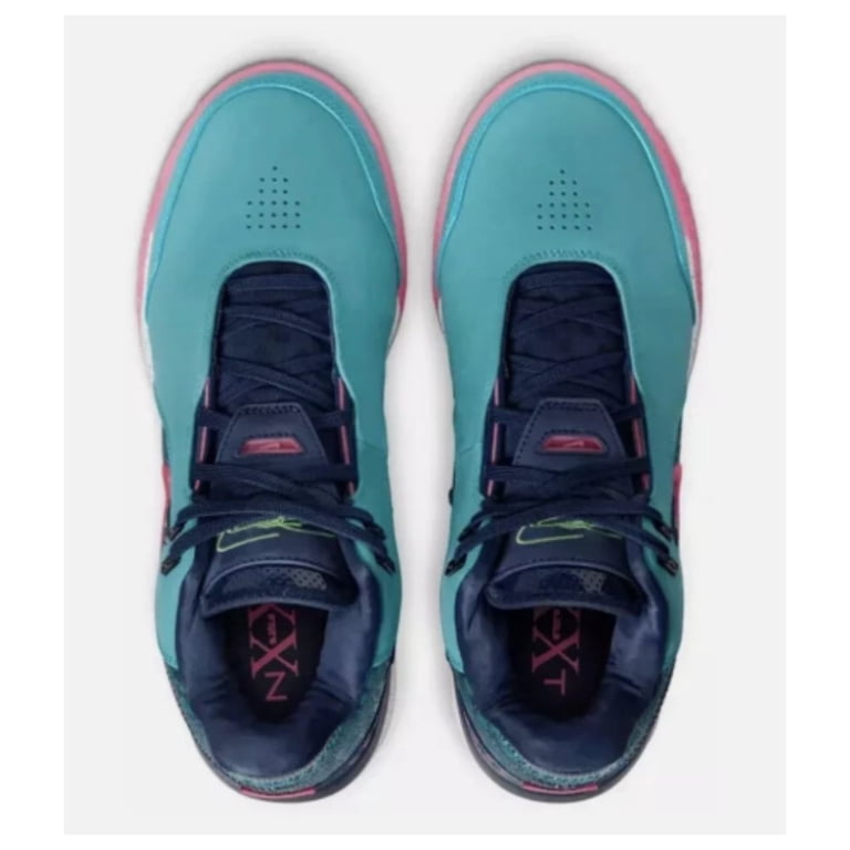 Nike Men\'s Gray Athletic Shoes with Teal Soles, Navy Straps and Pink Swoosh Nike Men main image 4