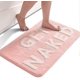 thumbnail image 1 of Cute Pink and White Bathroom Rug, Fun Non-Slip Decorative Mat for Bathtubs, Ultra-Absorbent Floor Rug, Machine Washable for Easy Care, 1 of 5