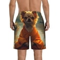 thumbnail image 3 of KLL Maple Leaf Meditating Chihuahua Men's Casual Summer Beach Shorts Hawaiian Shorts with Pockets-XX-Large, 3 of 5