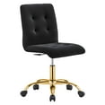 thumbnail image 2 of Modway Prim Metal and Performance Velvet Office Armless Chair in Gold/Black, 2 of 9