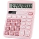 thumbnail image 1 of Calculadora de escritorio básica grande de 12 dígitos con doble alimentación (rosa), computadora de escritorio básica con energía solar y batería, escuela, hogar y negocios, 1 of 5