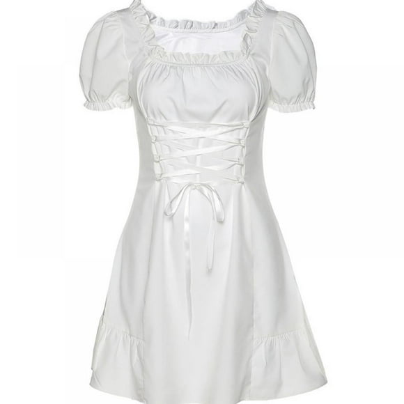 Ladies Summer Korean Fashion Sweet Sexy Wild Lace Tie Rope Slim Design Dress