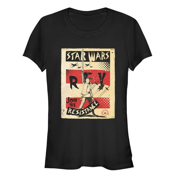 Junior's Star Wars The Last Jedi Rey Join Poster Graphic Tee Black Small