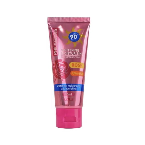 Rose-Scented Face Sunscreen SPF 90 | Moisturizing Facial Sunscreen Cream | Daily UVA/UVB Protection | Hydrating Lightweight Formula | 60ml | 3.5 fl oz Rose