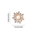 thumbnail image 4 of 2 Pieces Hairpin Headdress Flat Back Non-perforated Design Shiny Rhinestones Beautiful Pearl Flower Buckle for Dancing Party Type 7, 4 of 7